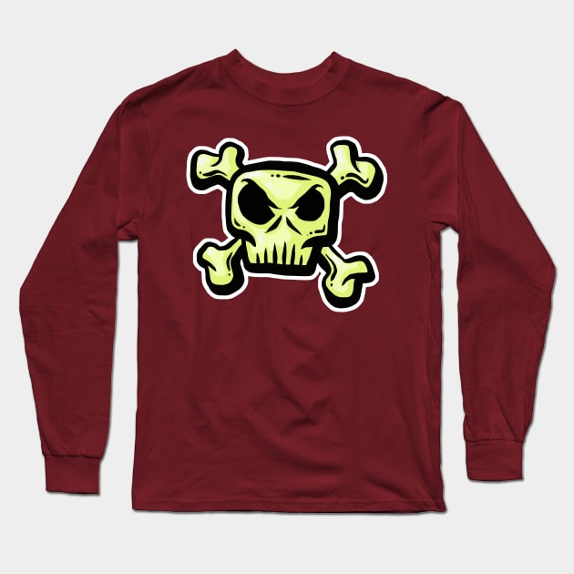 Evil Skull Long Sleeve T-Shirt by BYVIKTOR